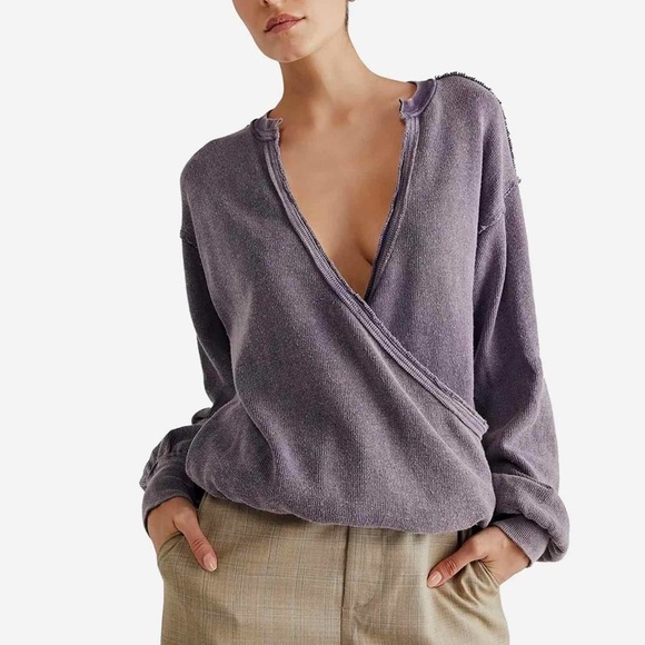 Free People Anyway Tee Fallen Fig Size Small - Picture 1 of 7